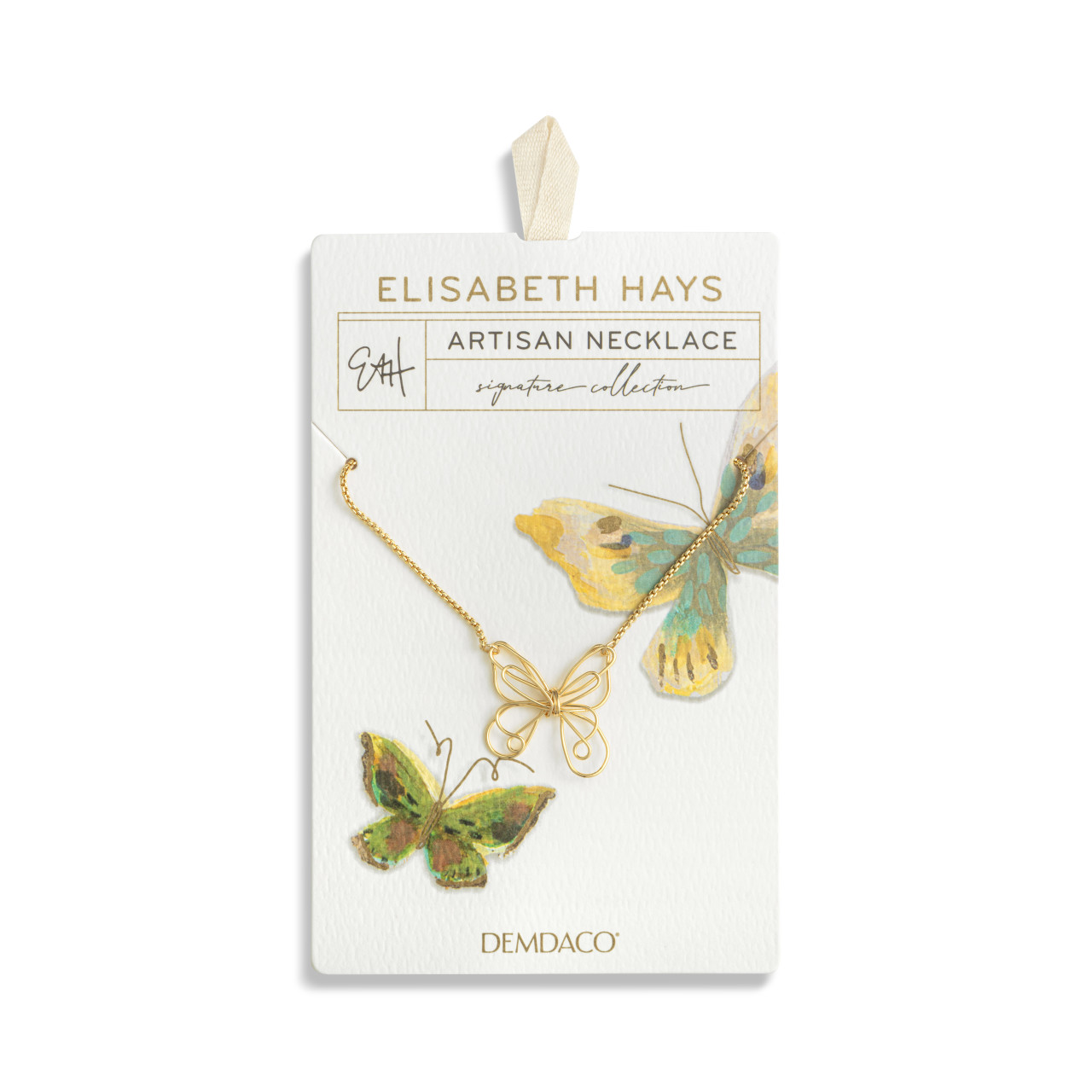 Butterfly Open Charm Gold Necklace 16in thumbnail