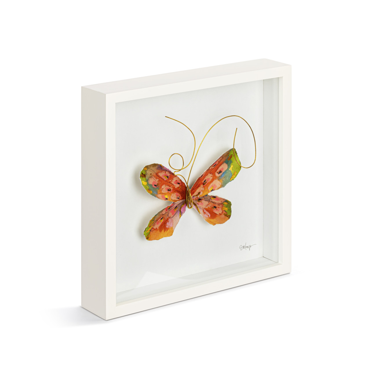 Orange Multi Butterfly Wall Art - 10"sq thumbnail