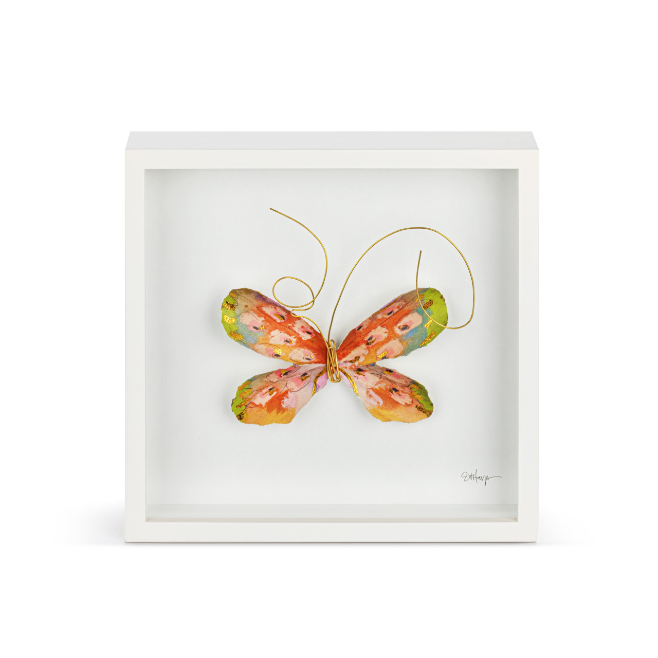 Orange Multi Butterfly Wall Art - 10"sq thumbnail