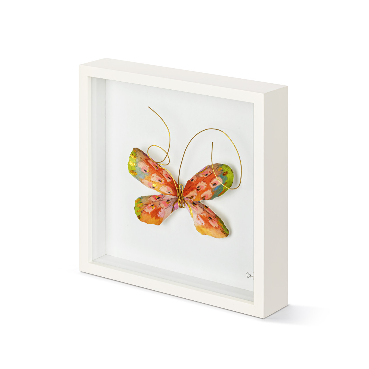 Orange Multi Butterfly Wall Art - 10"sq thumbnail