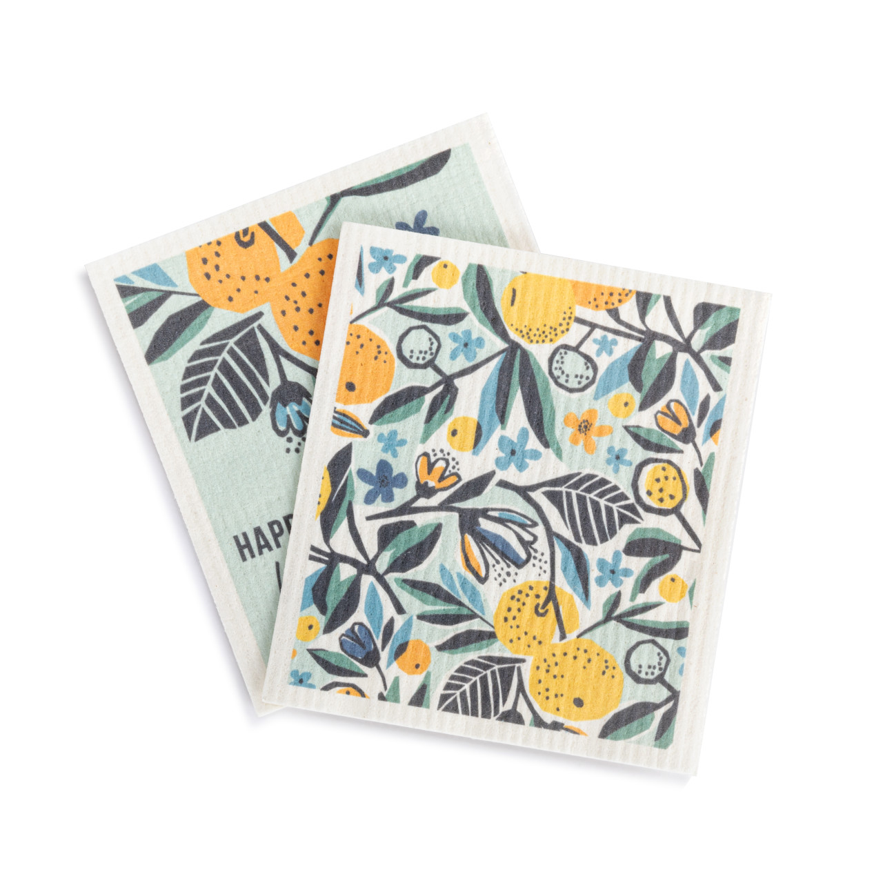 Citrus Blooms Biodegradable Dish Cloths Set of 2 - 6x7in thumbnail