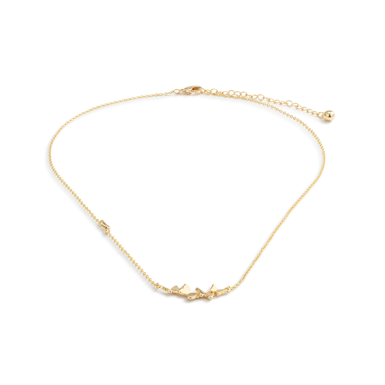 Butterfly Cluster Gold Necklace 16in thumbnail