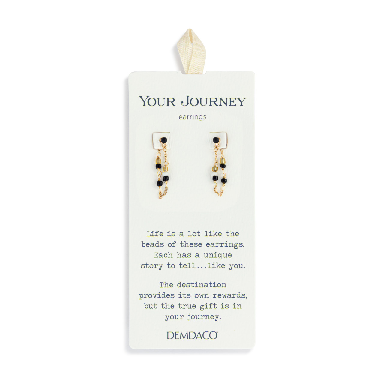 Beaded Black/Gold Earrings - 25.5x26.5mm thumbnail