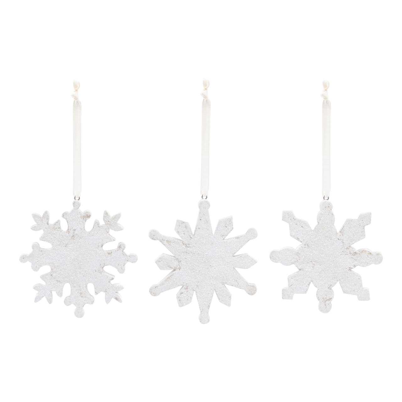 Snowflake Paper Pulp Ornaments Set of 3 - 4in thumbnail