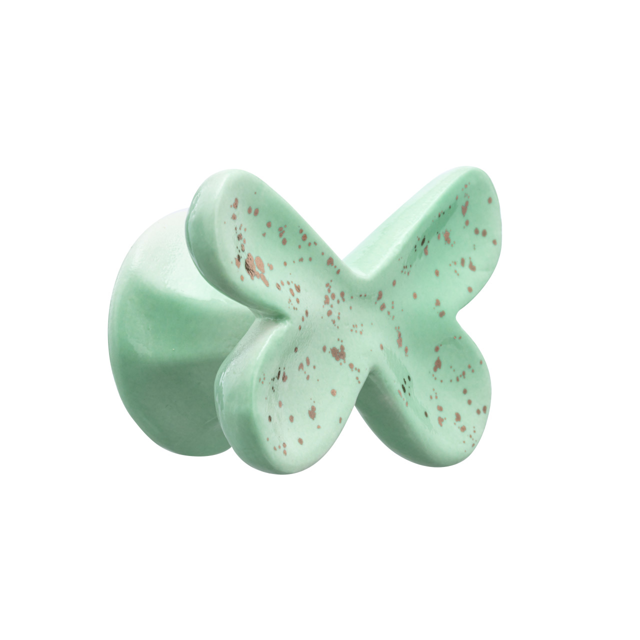 Teal and Gold Ceramic Butterfly Wall Hook - 4x3in thumbnail