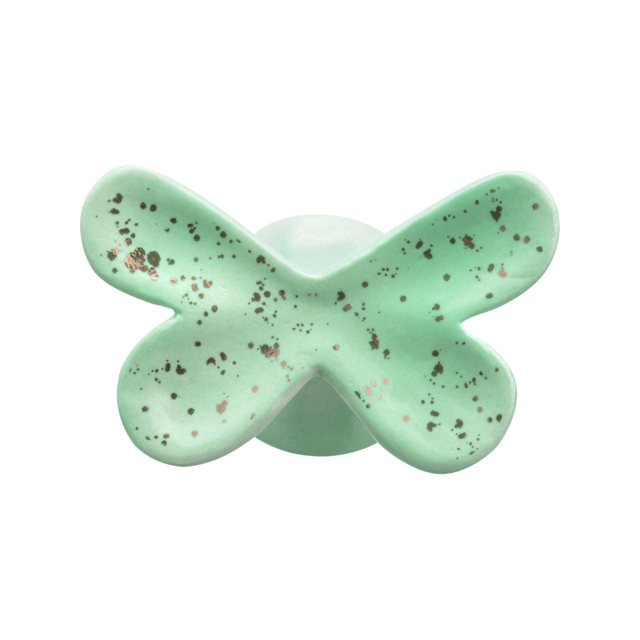 Teal and Gold Ceramic Butterfly Wall Hook - 4x3in thumbnail