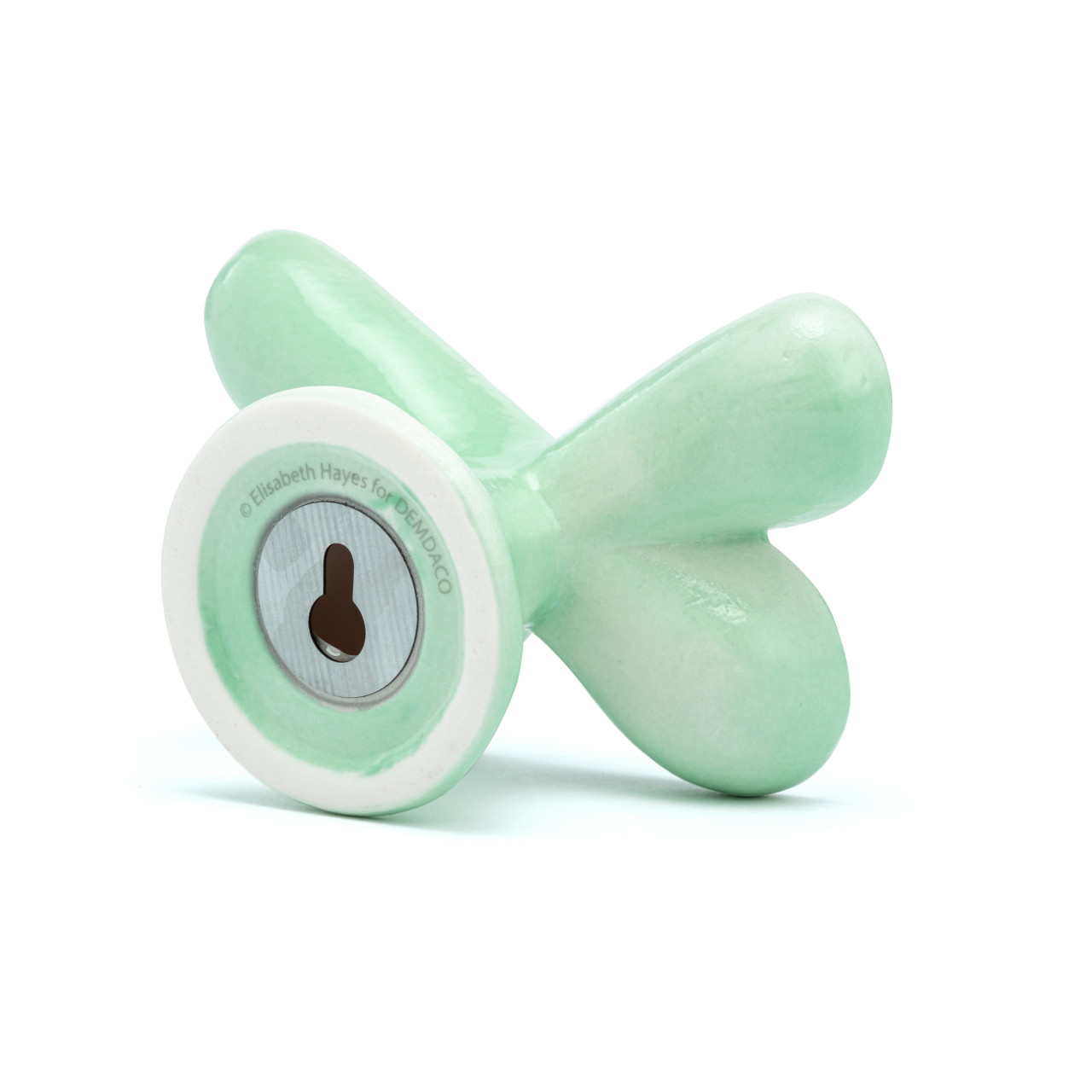 Teal and Gold Ceramic Butterfly Wall Hook - 4x3in thumbnail