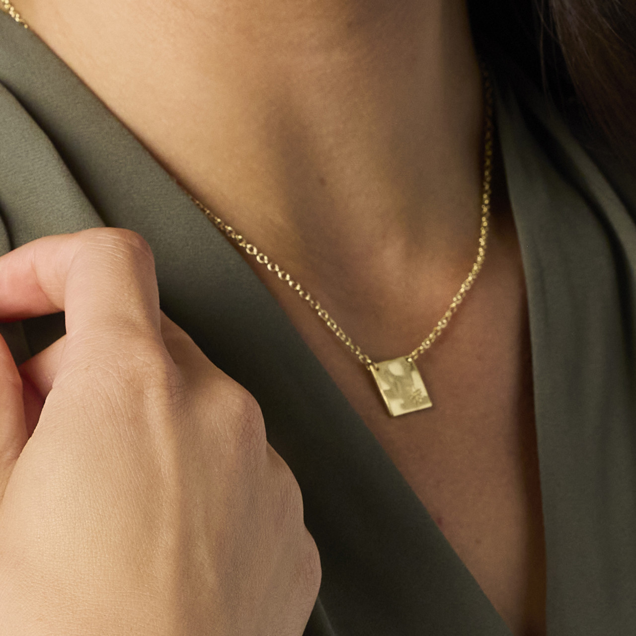 XO Charm Gold Necklace 16in thumbnail