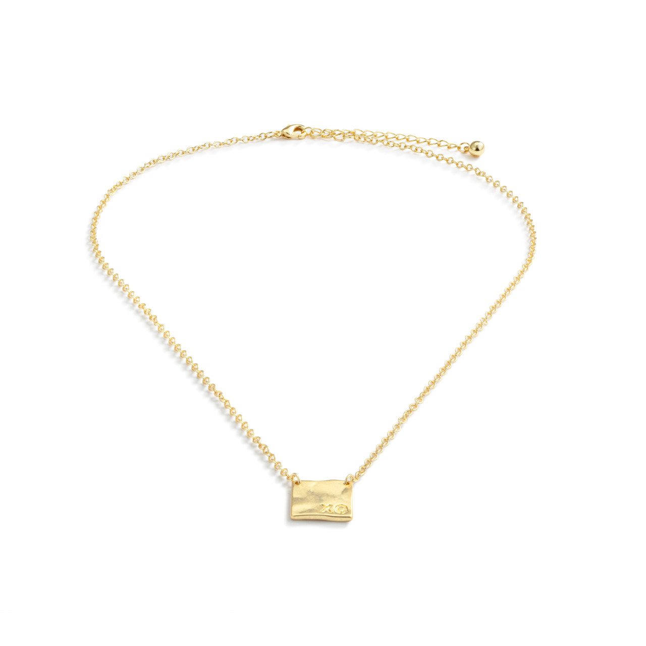 XO Charm Gold Necklace 16in thumbnail