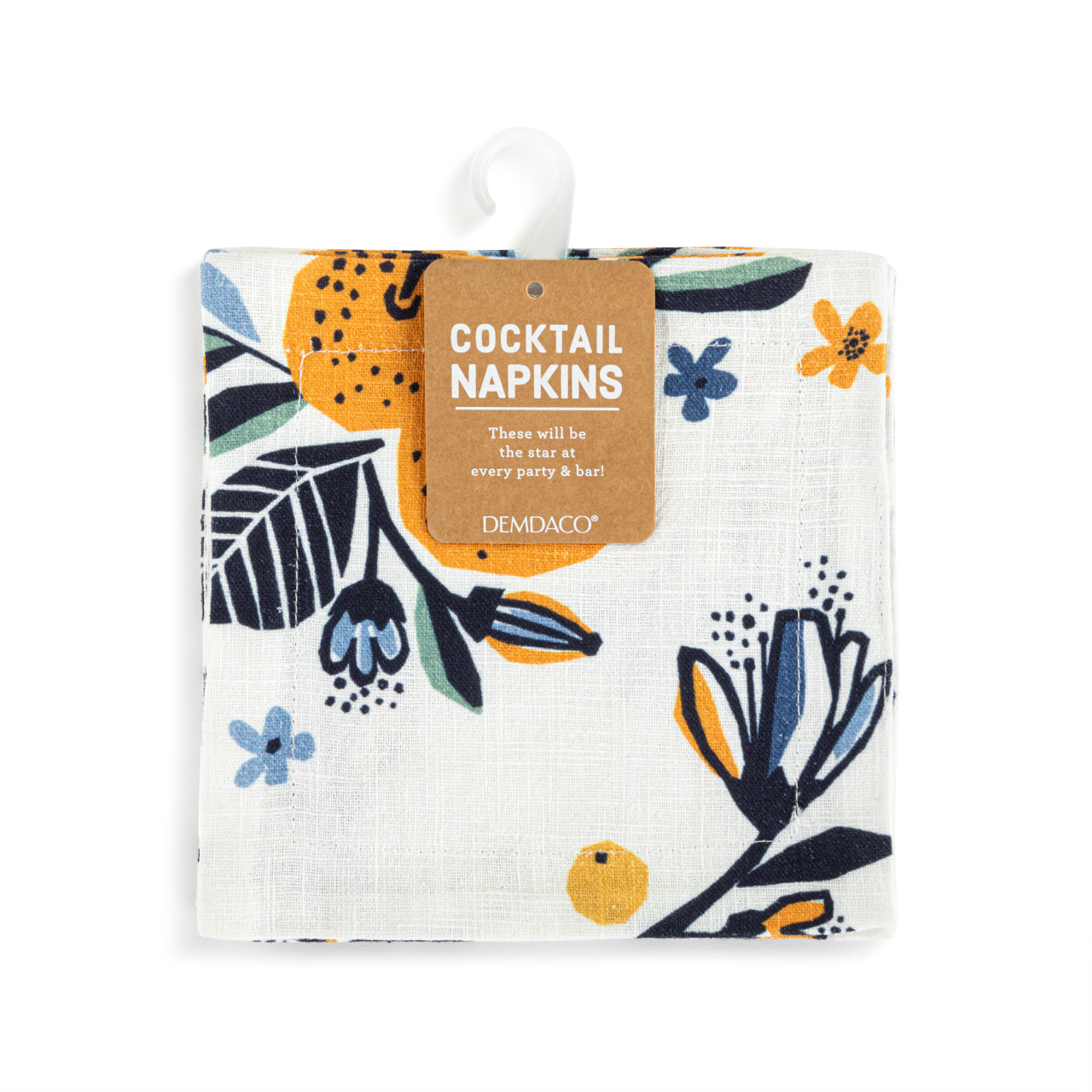 Citrus Blooms Fabric Cocktail Napkins Set of 4 - 6in thumbnail