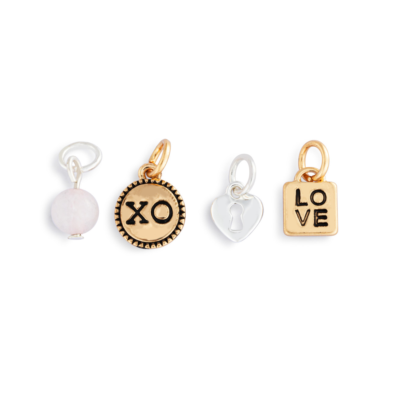 Love Charm Silver Earring Set - 8mm thumbnail