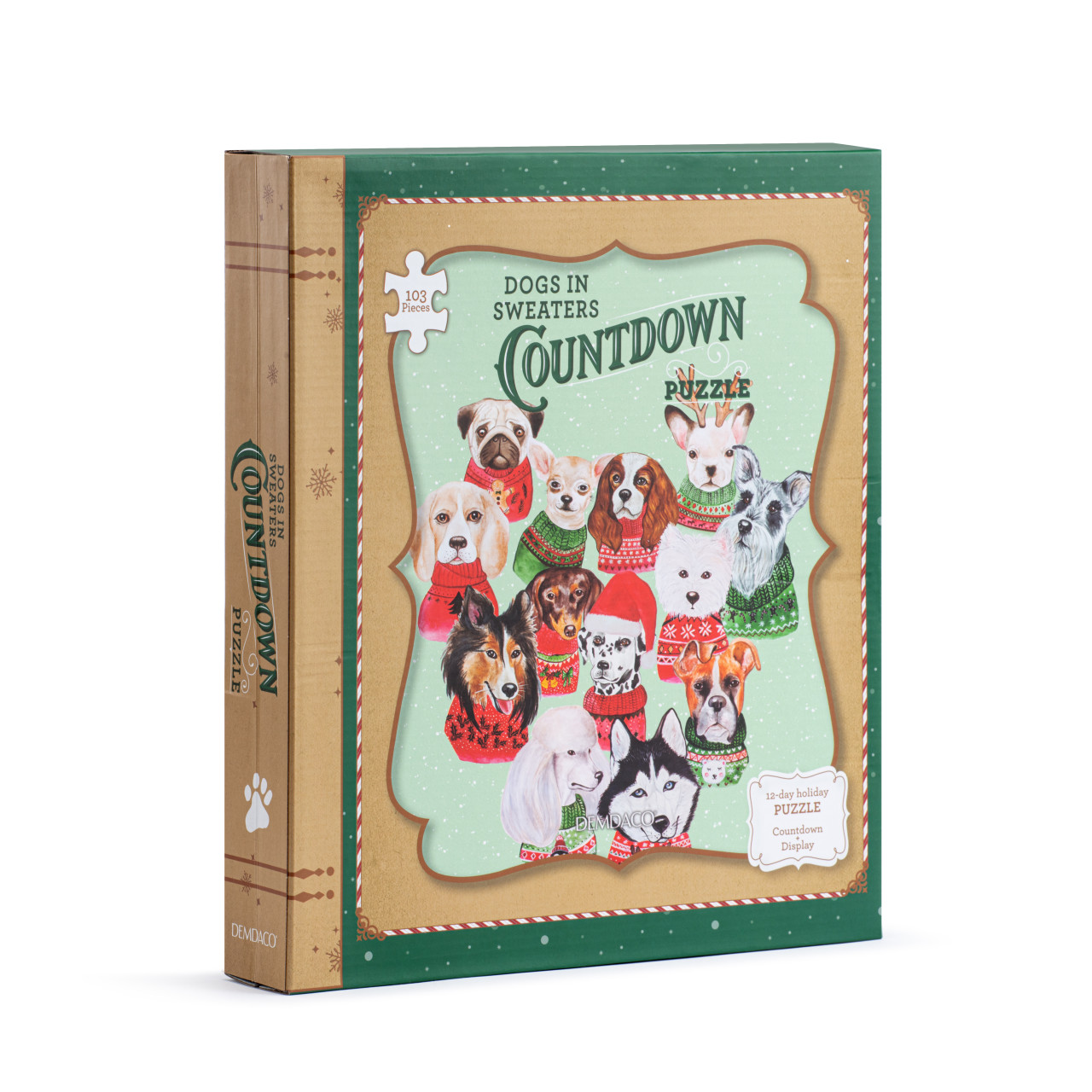 Dogs Holiday Sweater 12 Day Countdown Puzzle - 11.5x13in thumbnail