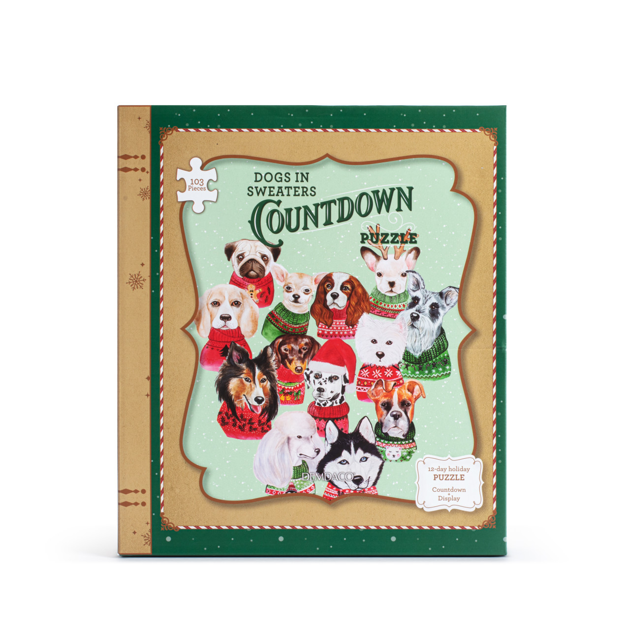 Dogs Holiday Sweater 12 Day Countdown Puzzle - 11.5x13in thumbnail