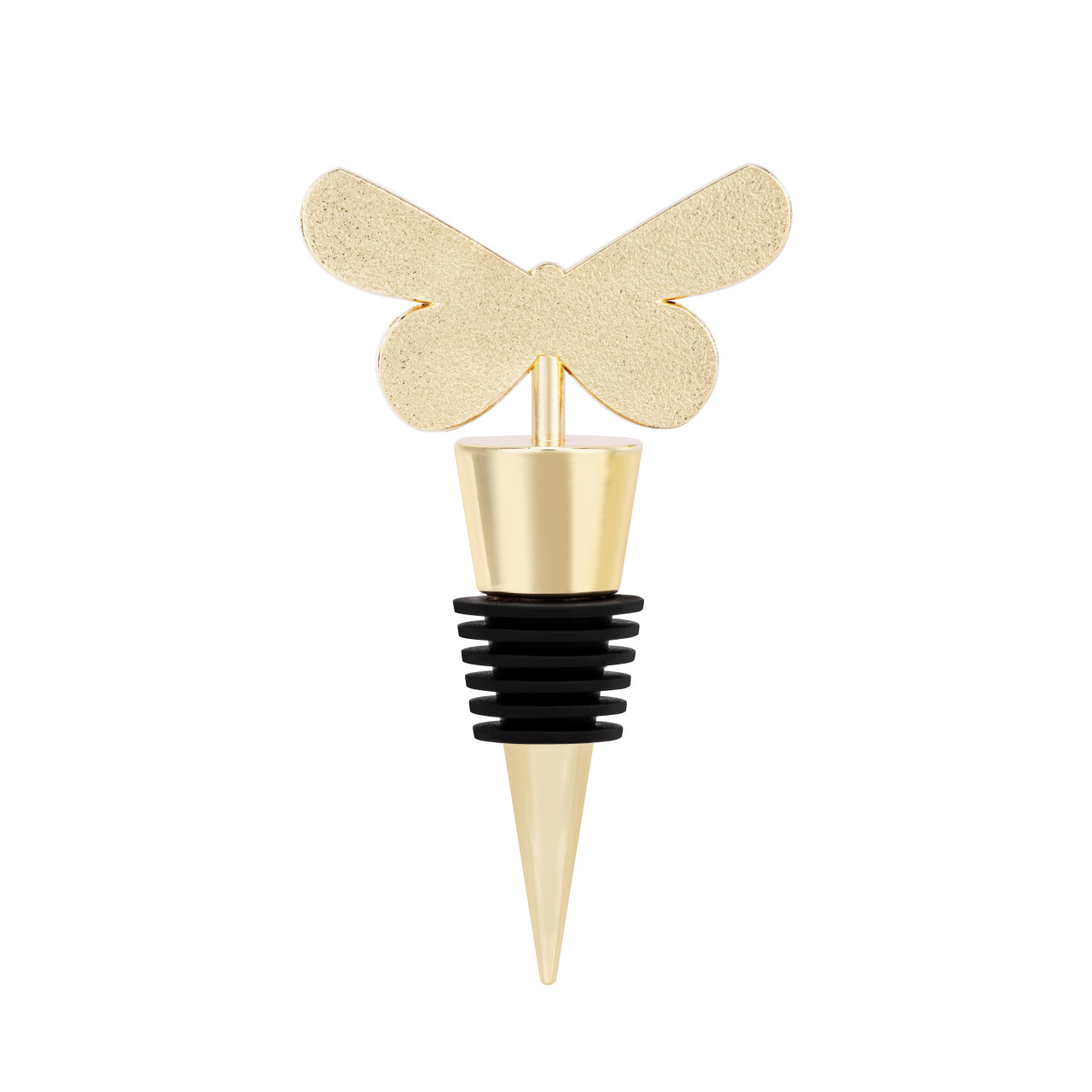 Pink & Gold Butterfly Bottle Stopper - 2.5in thumbnail