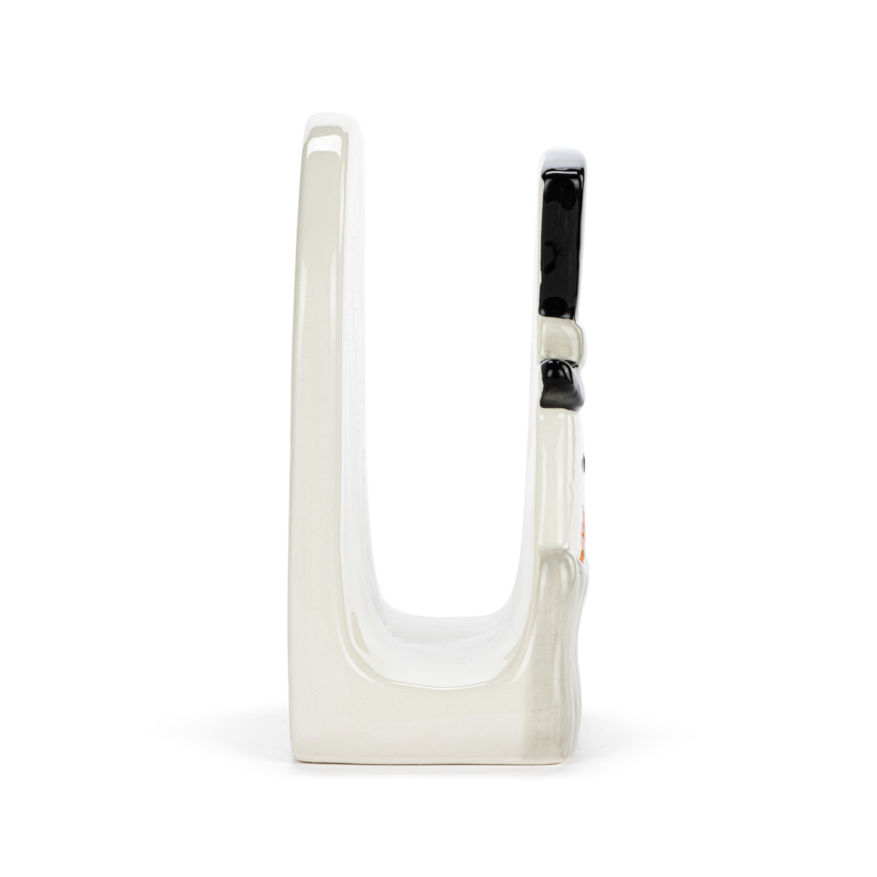 Snowman Red Heart Cream Ceramic Napkin Holder - 5x6in thumbnail