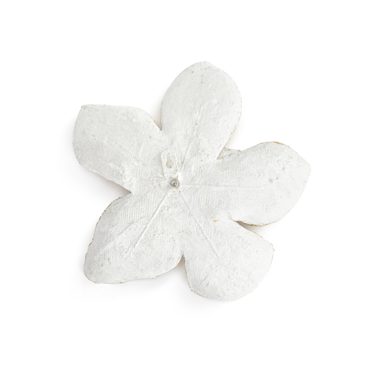 Paper Mache White Painted Wall Flower - 11in thumbnail