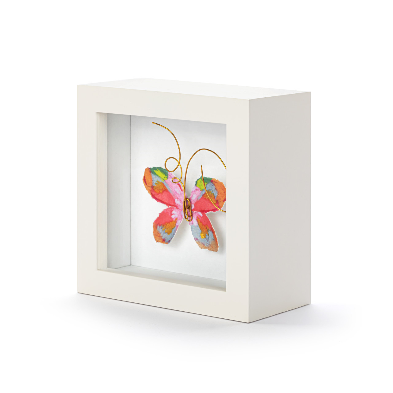 Living Boldly Pink Multi Butterfly Shadow Box - 4in thumbnail