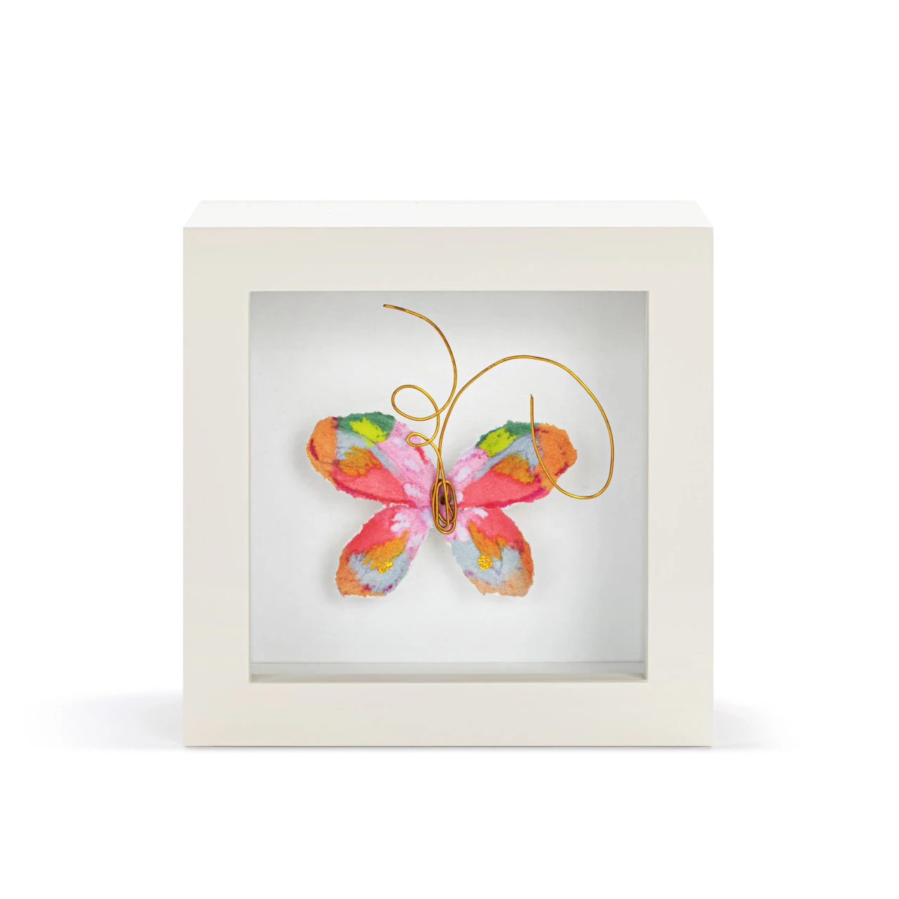 Living Boldly Pink Multi Butterfly Shadow Box - 4in thumbnail