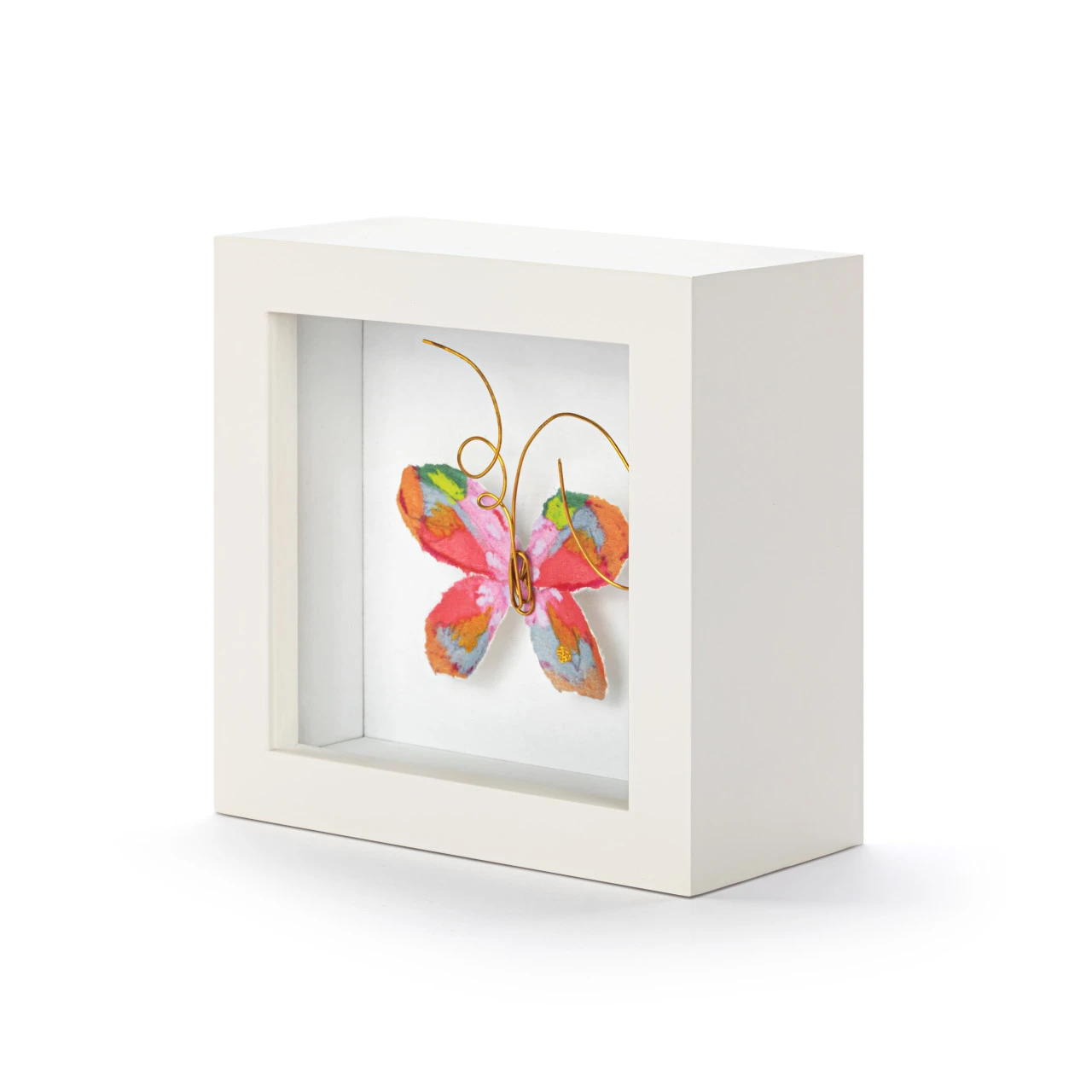 Living Boldly Pink Multi Butterfly Shadow Box - 4in thumbnail