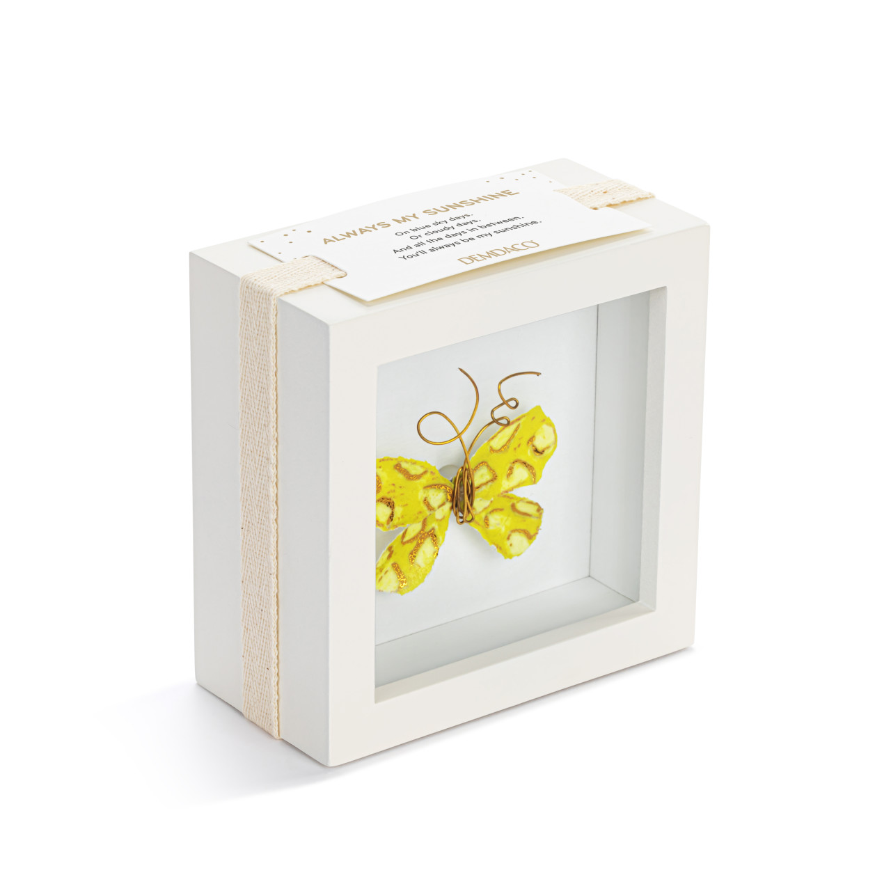 Always My Sunshine Yellow Butterfly Shadow Box - 4in thumbnail