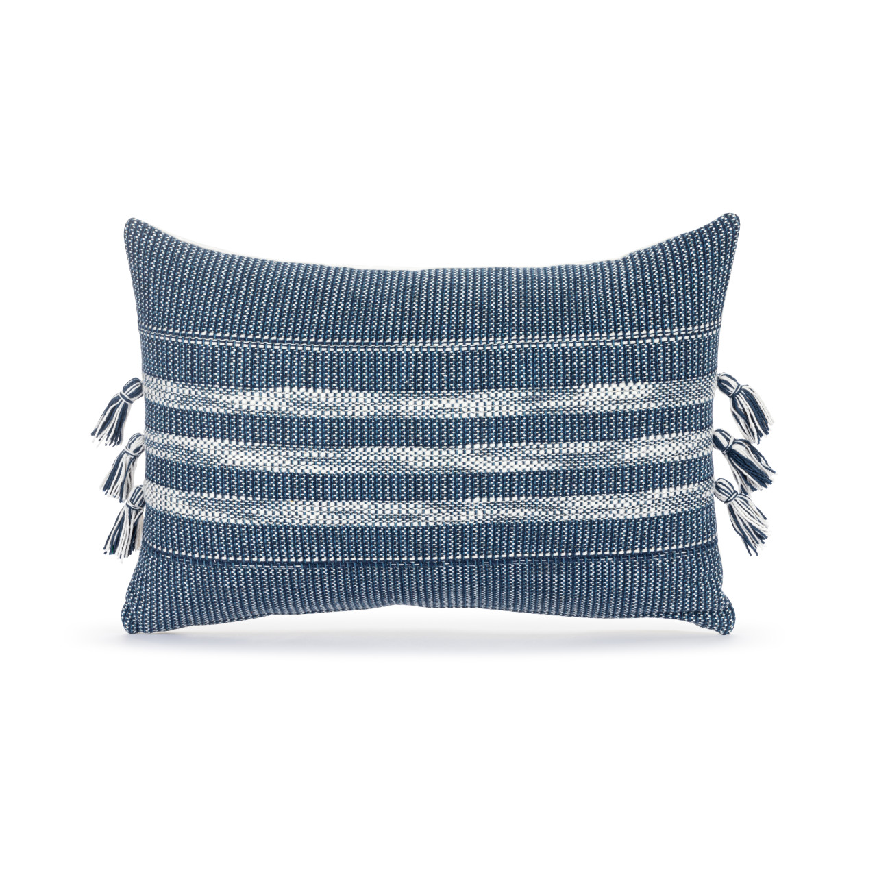 Blue with White Stripe Rectangular Accent Pillow - 18x12in thumbnail