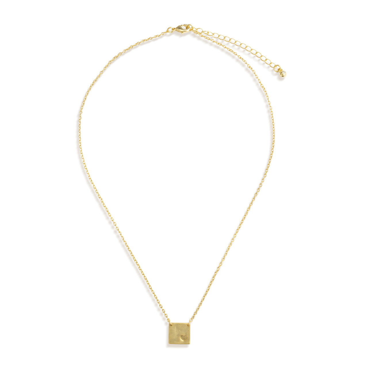 Heart Charm Gold Necklace 16in thumbnail