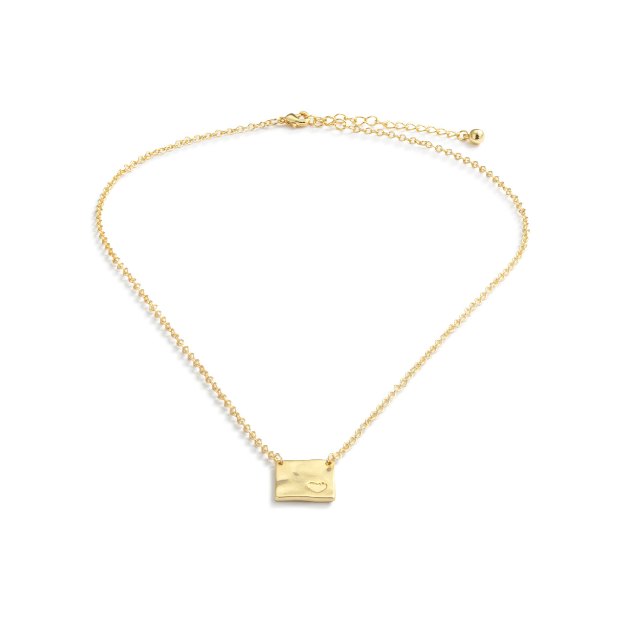 Heart Charm Gold Necklace 16in thumbnail