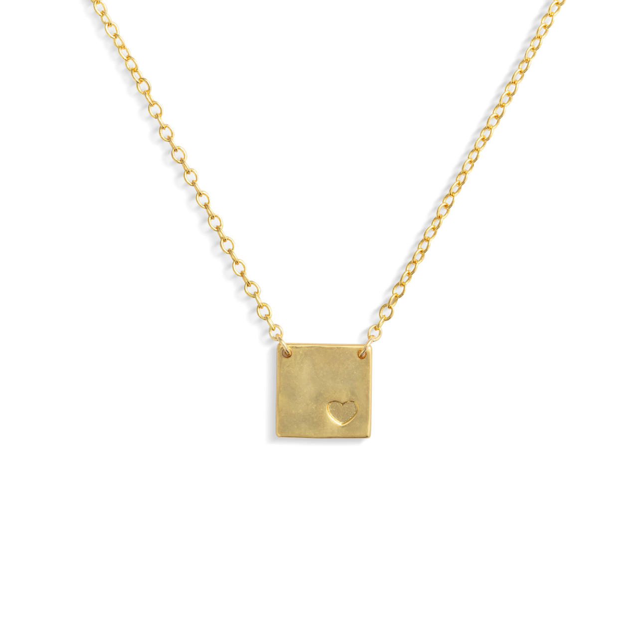Heart Charm Gold Necklace 16in thumbnail