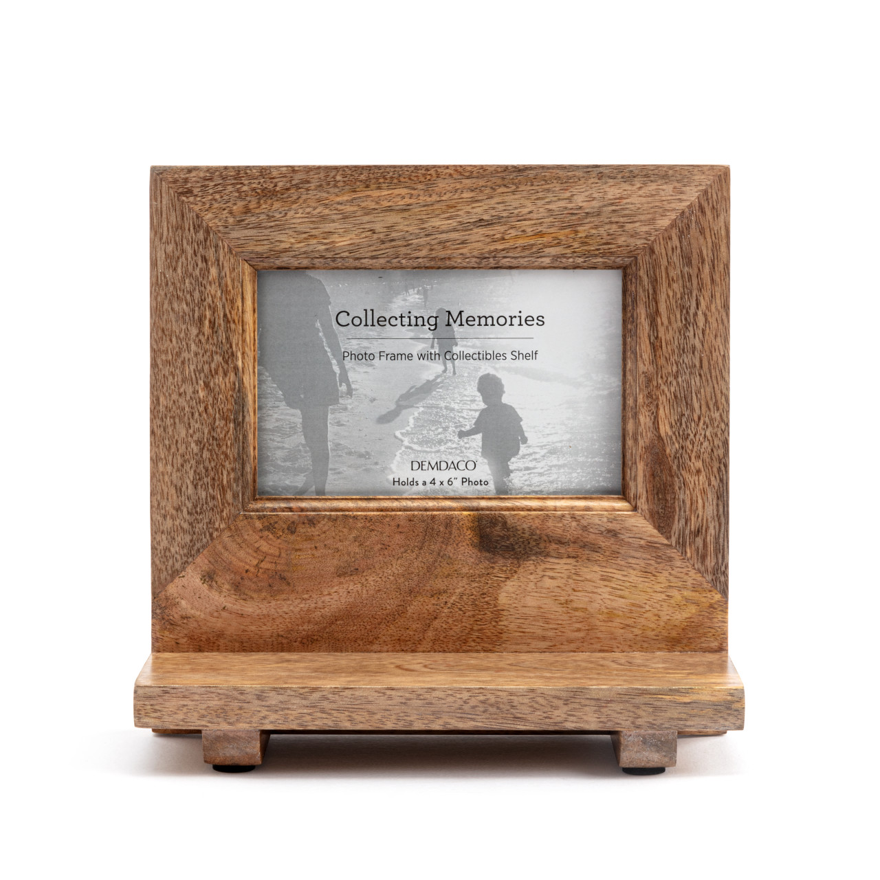 Collecting Memories Natural Mango Wood Frame with Shelf - 4x6in thumbnail