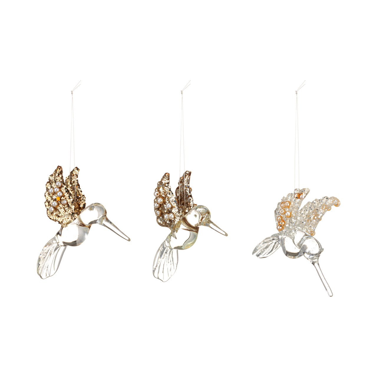 Acrylic Hummingbird Ornaments in Box - Set of 3 thumbnail