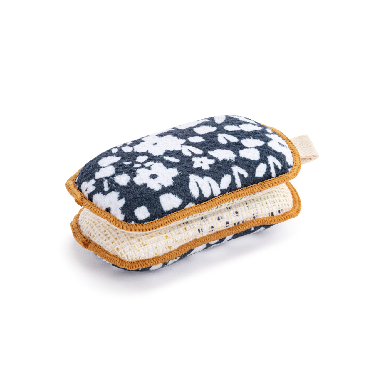 Navy Floral Absorbent Reversible Sponges Set of 2 - 3x5in thumbnail