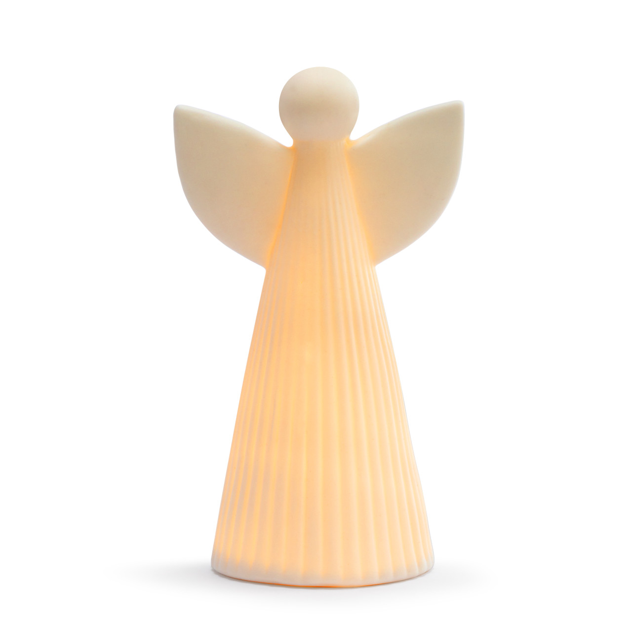 White LED Ceramic Large Angel Figure - 4x7in thumbnail