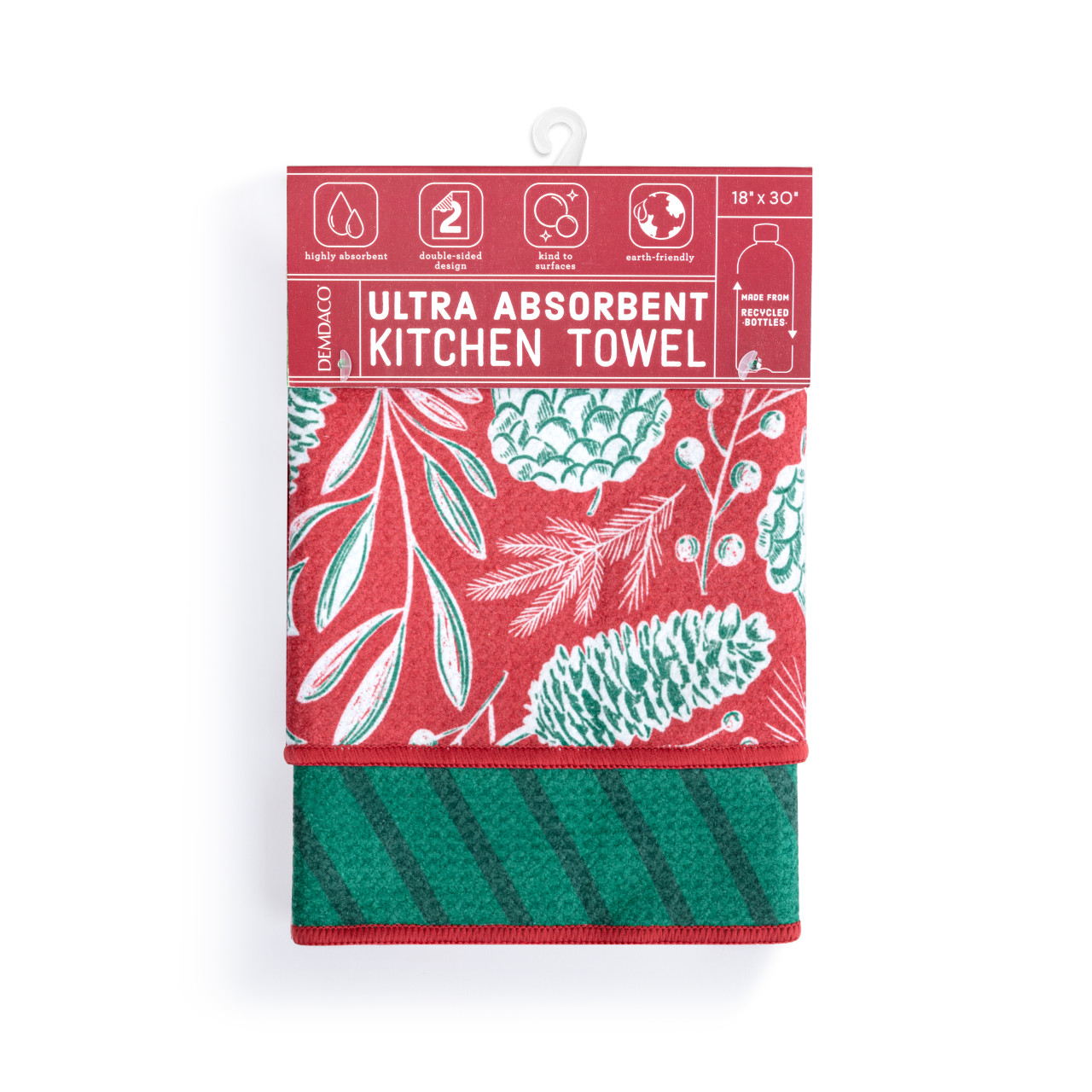 Red Pinecone Absorbent Double Sided Towel - 18x30in thumbnail