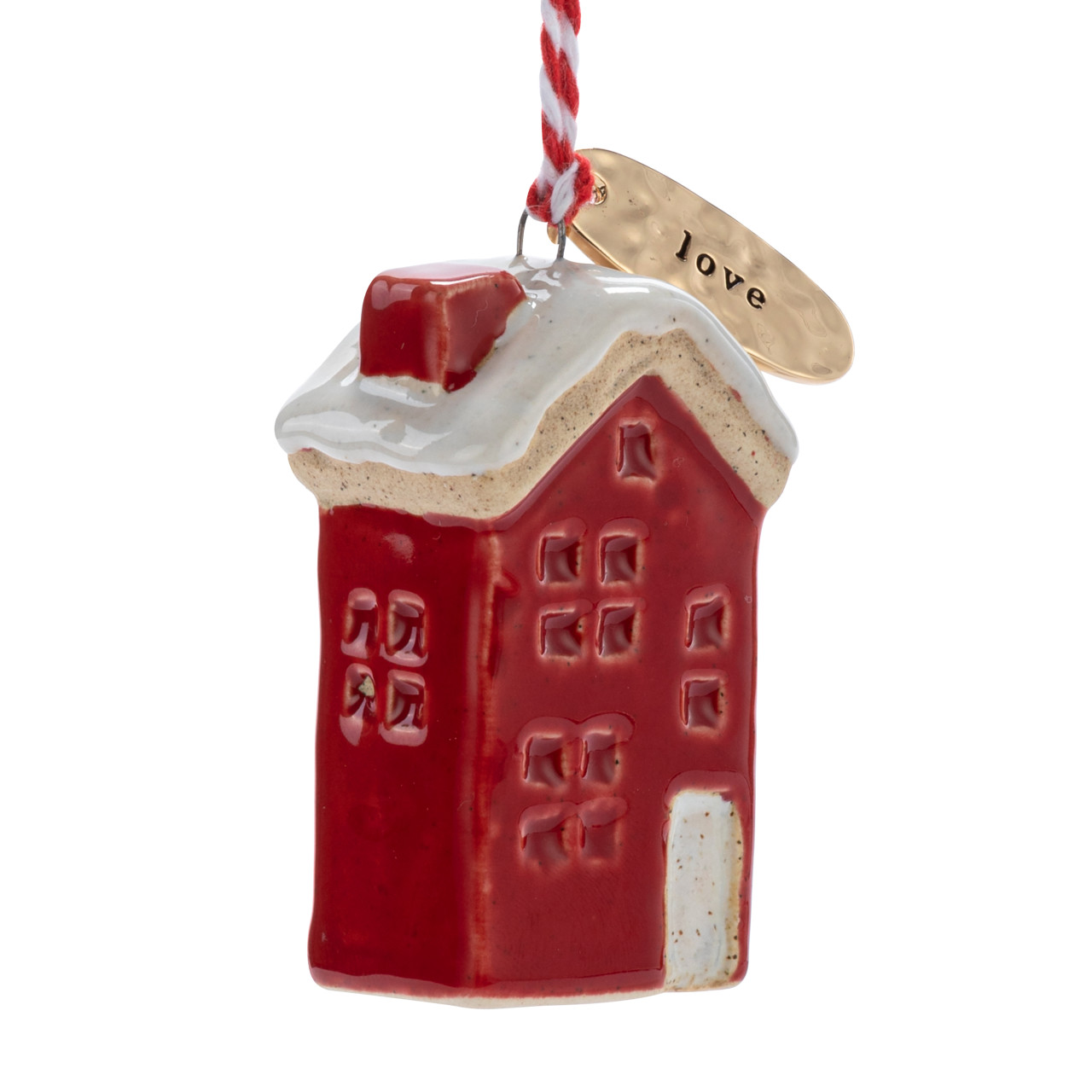 Love Red House Shaped Ornament - 1.5x2in thumbnail