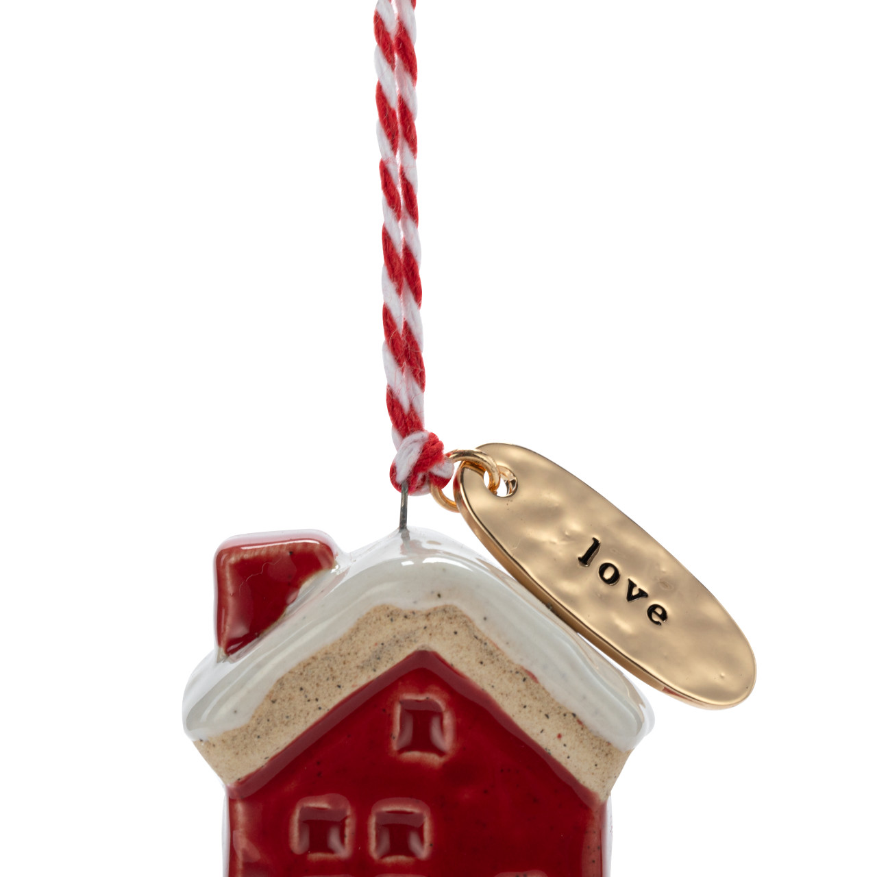 Love Red House Shaped Ornament - 1.5x2in thumbnail