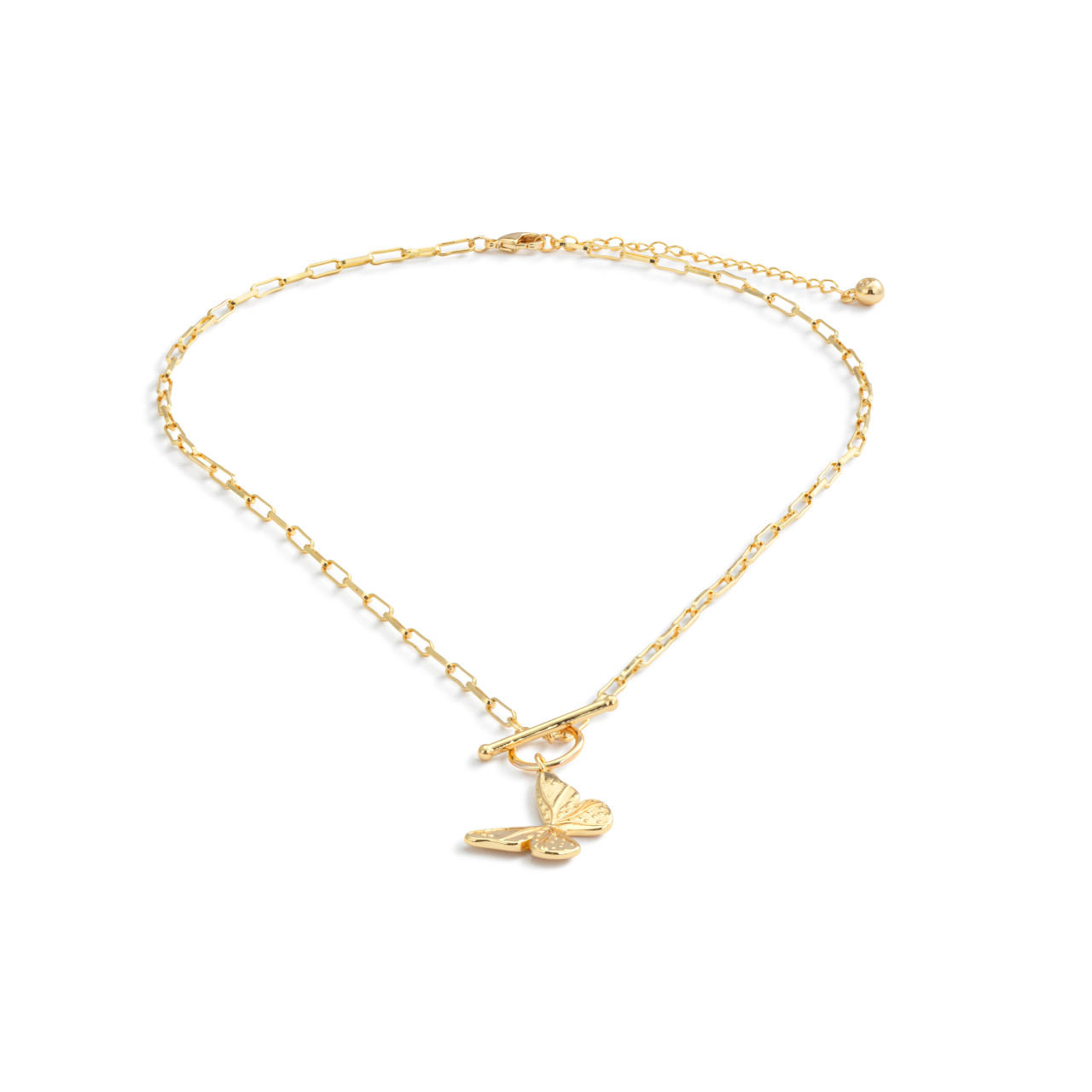 Butterfly Toggle Gold Necklace 16in thumbnail