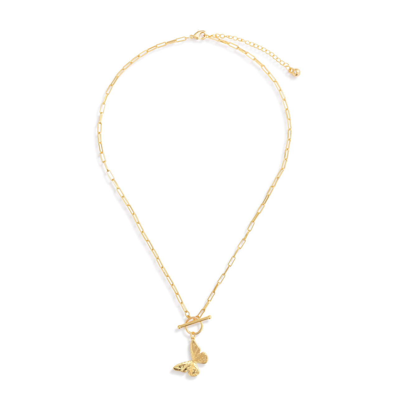Butterfly Toggle Gold Necklace 16in thumbnail