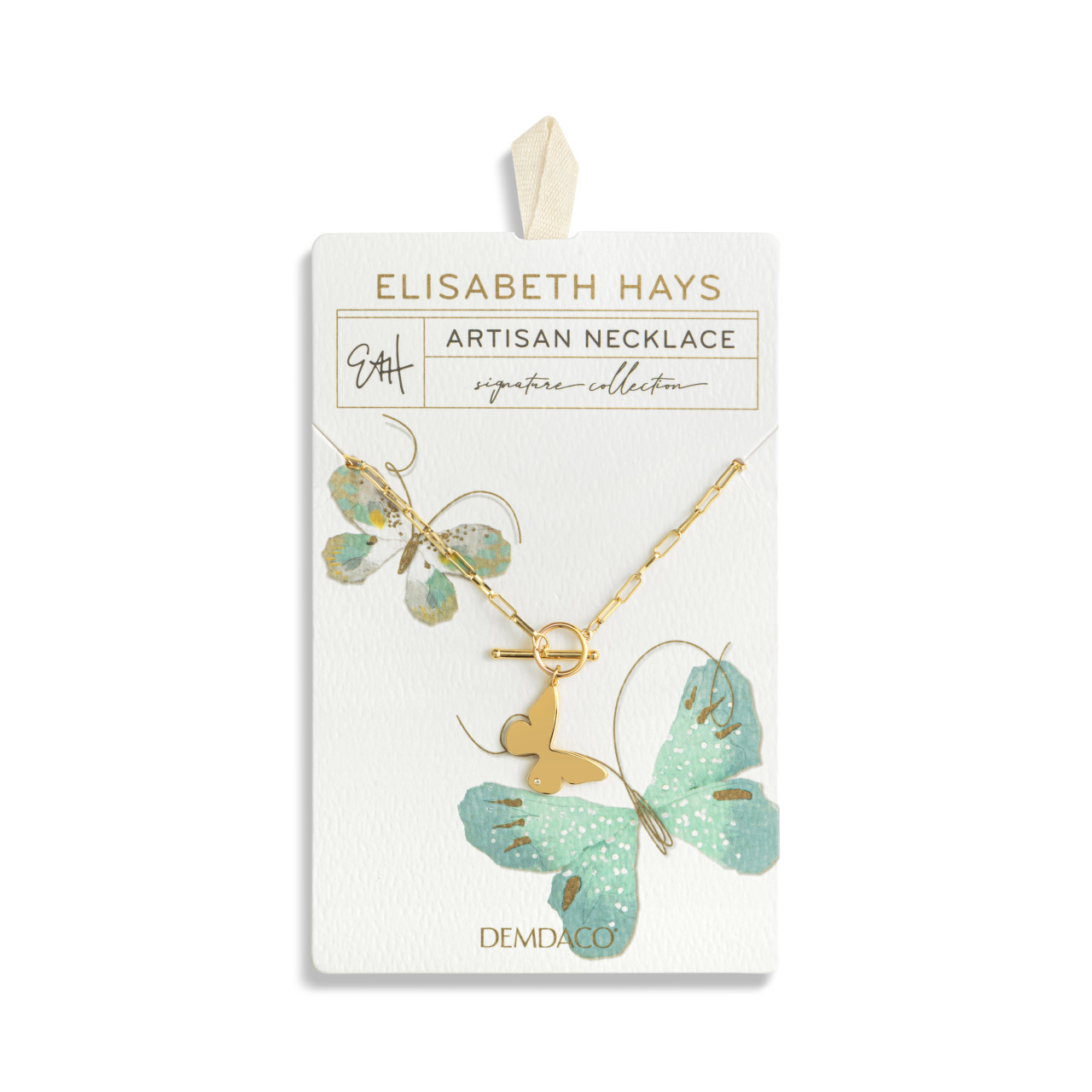 Butterfly Toggle Gold Necklace 16in thumbnail