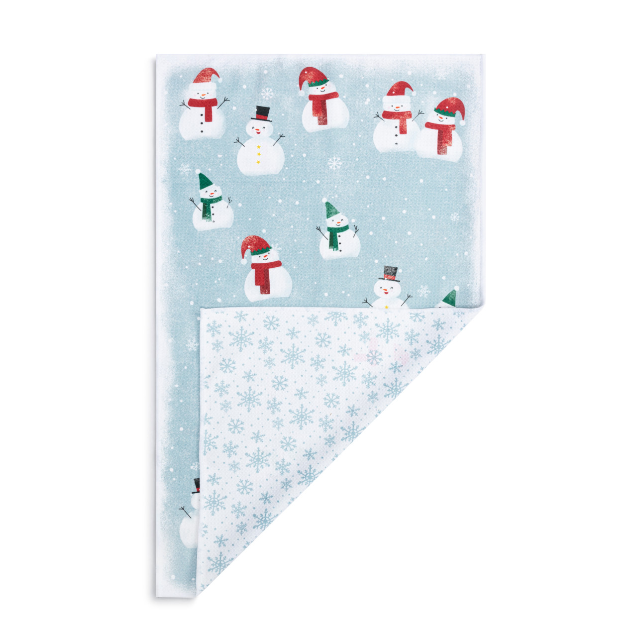 Blue Snowmen Absorbent Double Sided Towel - 18x30in thumbnail