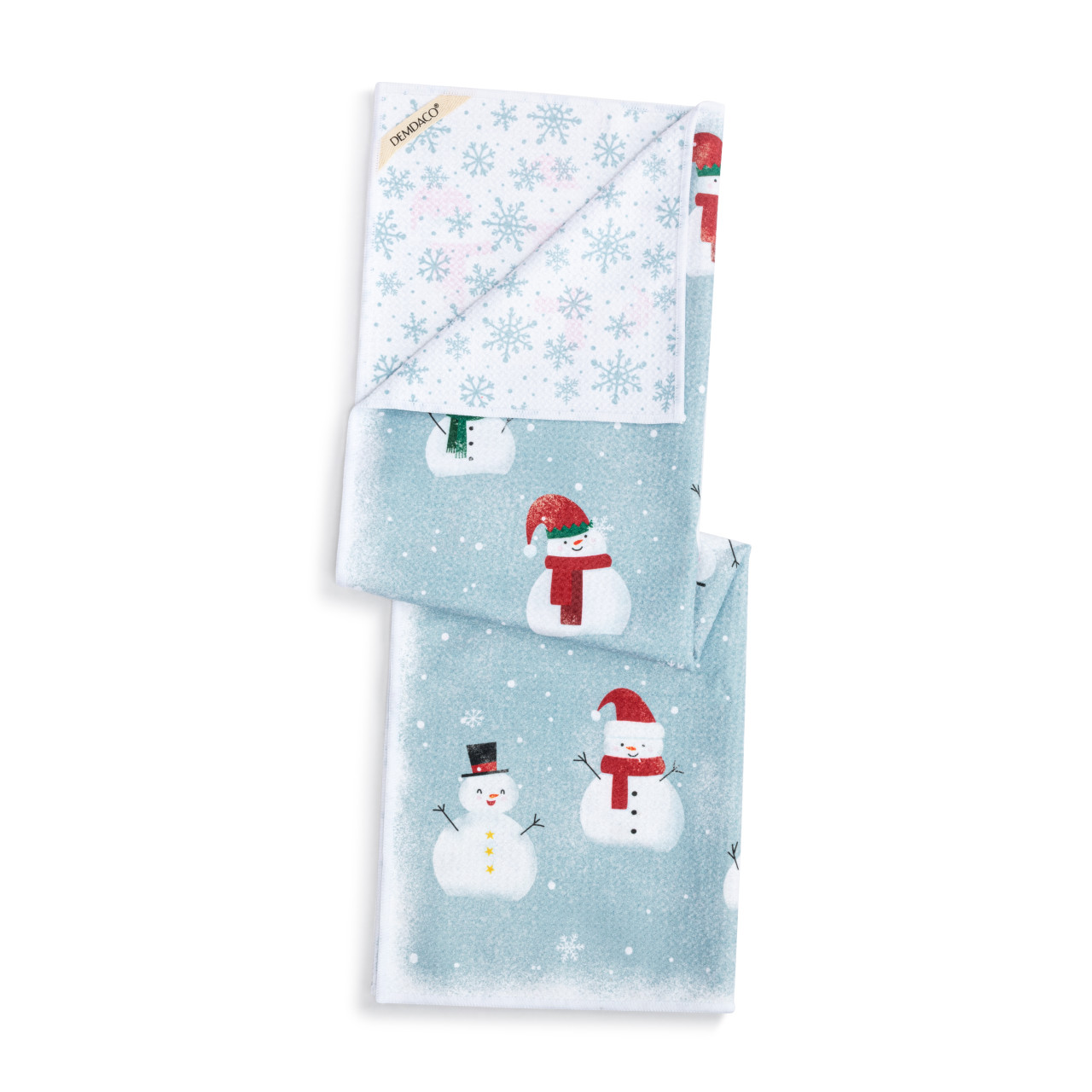 Blue Snowmen Absorbent Double Sided Towel - 18x30in thumbnail