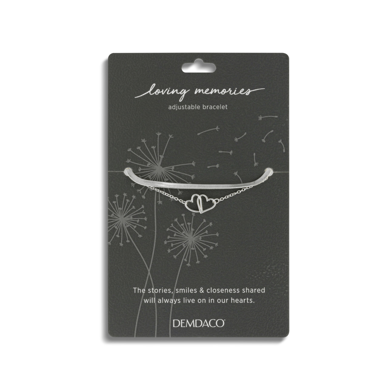 Layered Heart Silver Bracelet 6.5in thumbnail