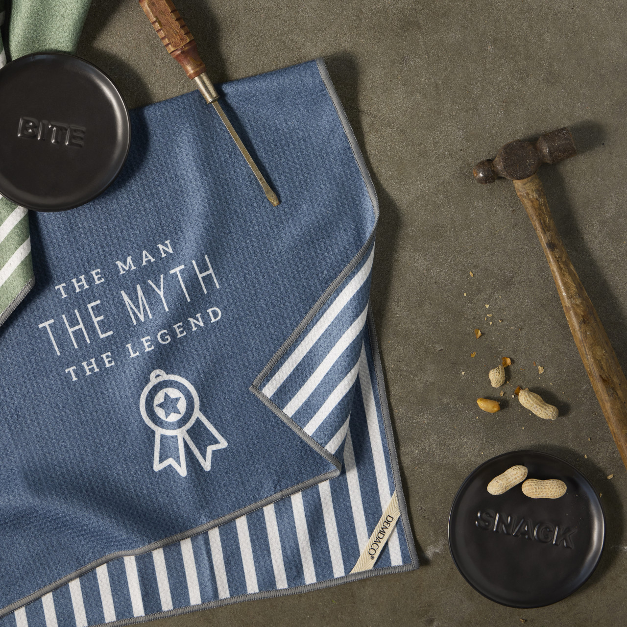 Men's Blue Absorbent Double Sided Towel Man Myth Legend - 18x30in thumbnail