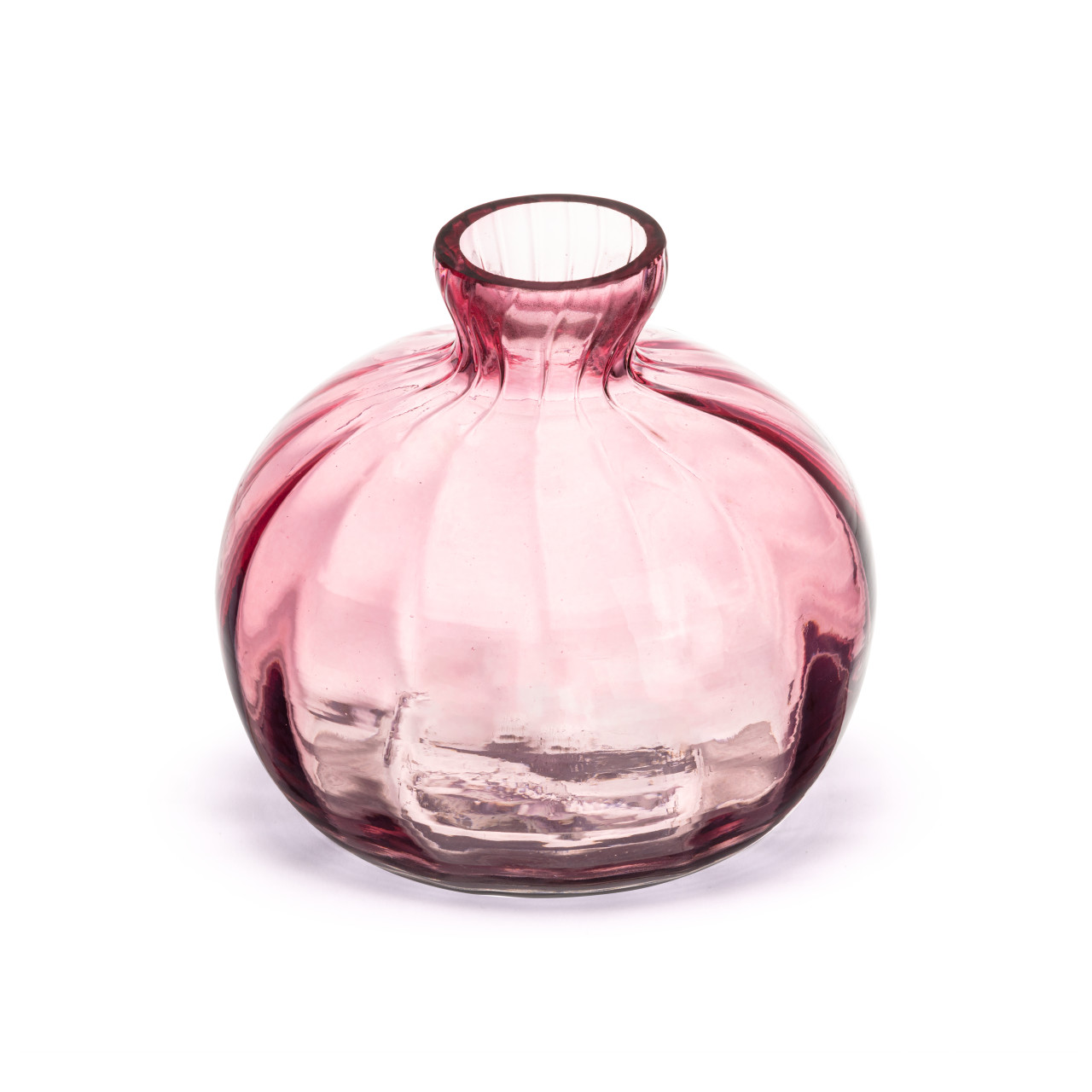 Pink Glass Bud Vase - 4x3.5in thumbnail