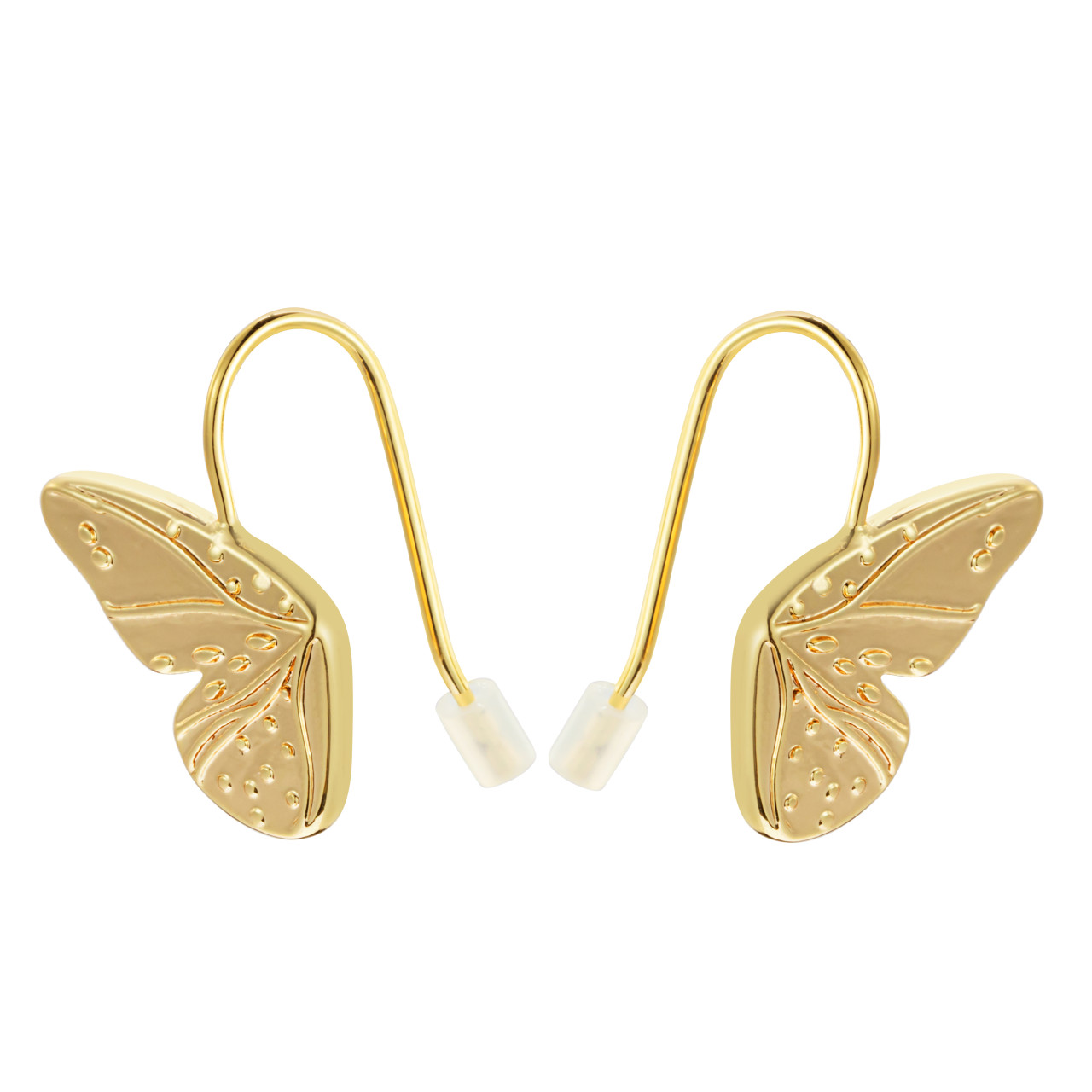 Butterfly Wings Gold Earrings - 11x16mm thumbnail
