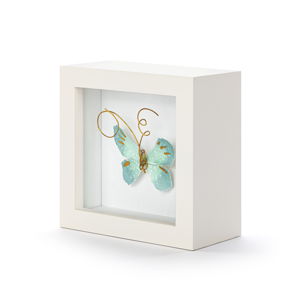 Blue Skies Light Blue Butterfly Shadow Box - 4in thumbnail
