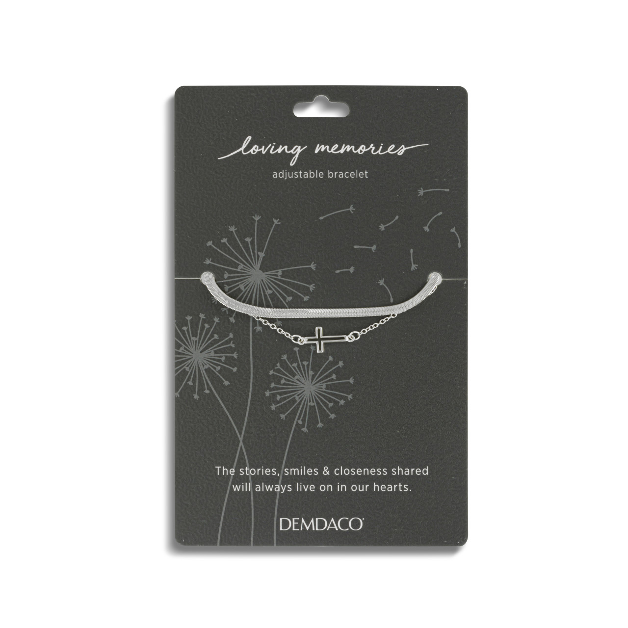 Layered Cross Silver Bracelet 6.5in thumbnail