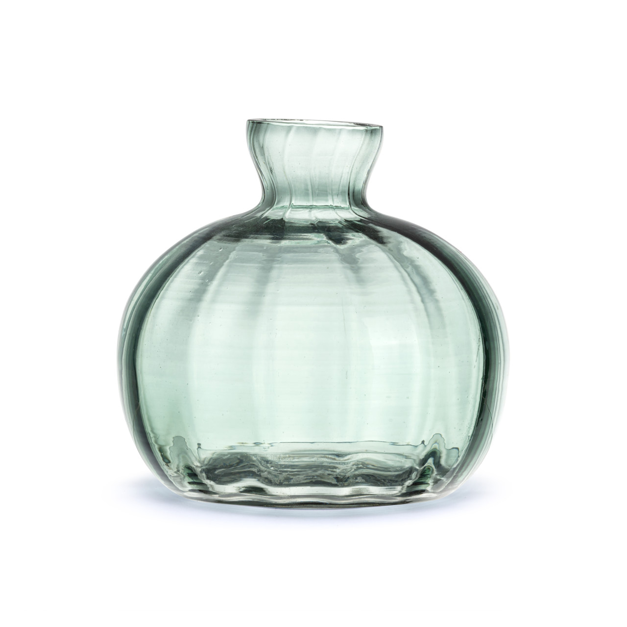 Blue Glass Bud Vase - 4x3.5in thumbnail
