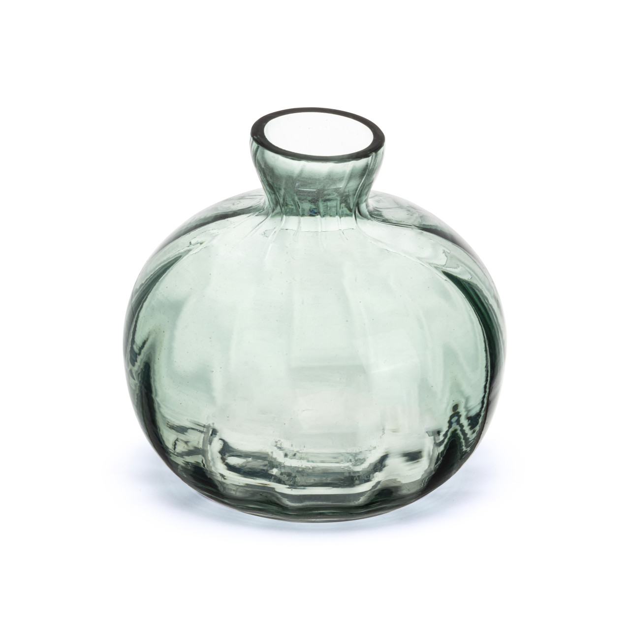 Blue Glass Bud Vase - 4x3.5in thumbnail