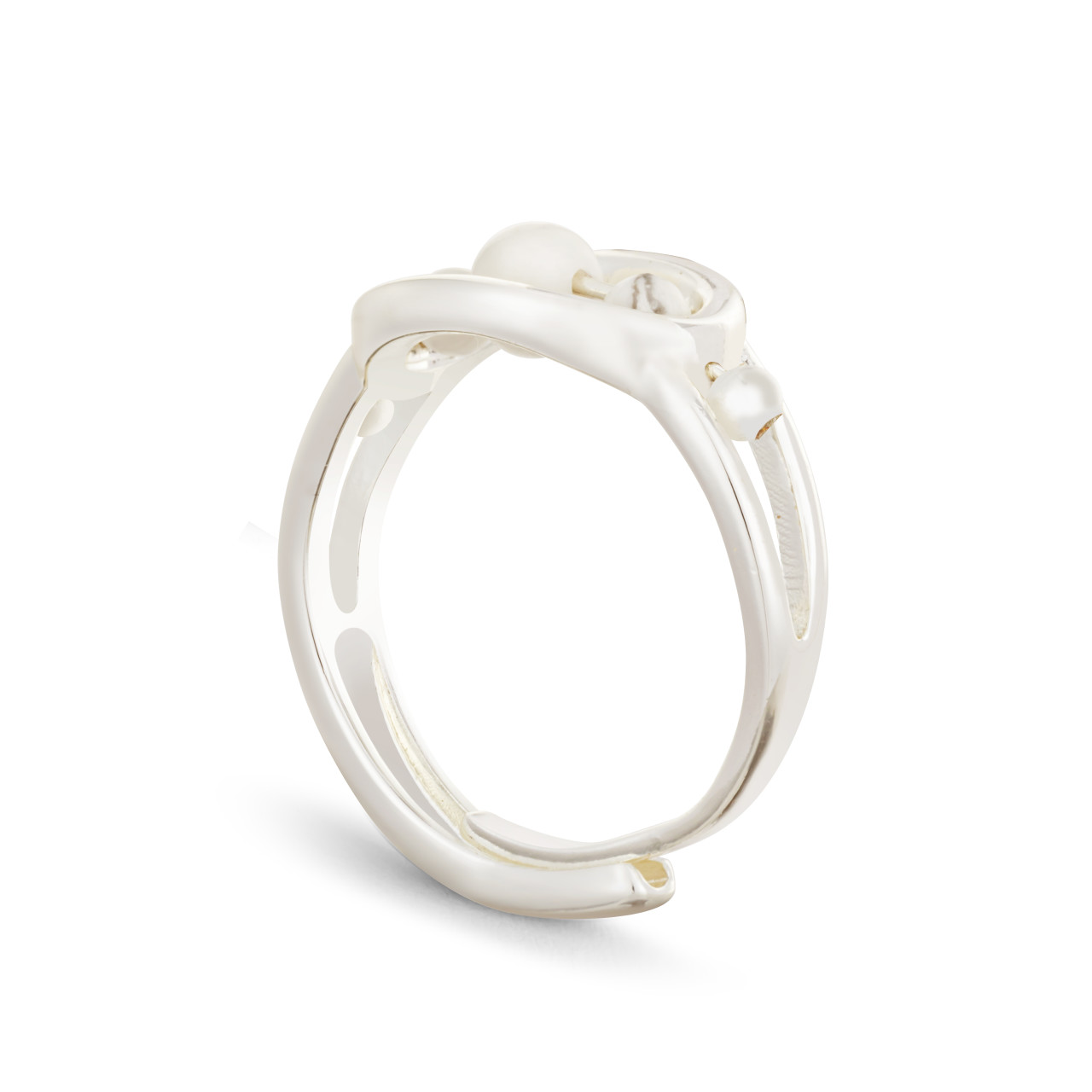 BeCalm Silver Beaded Ring - size 4 to 9 thumbnail