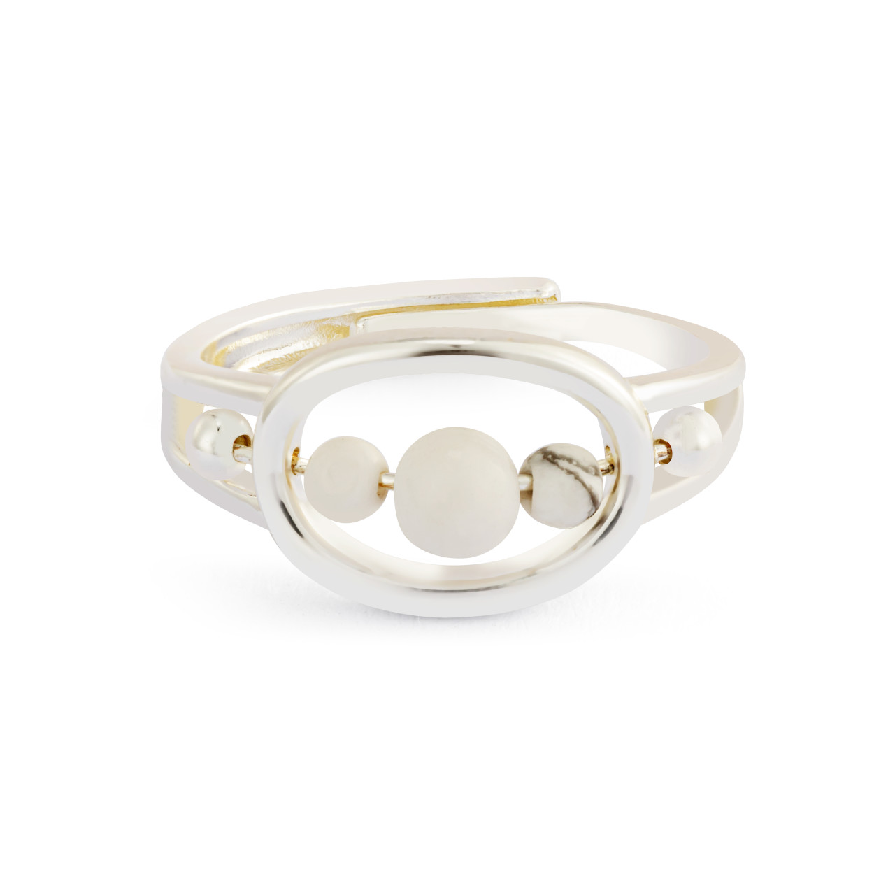 BeCalm Silver Beaded Ring - size 4 to 9 thumbnail